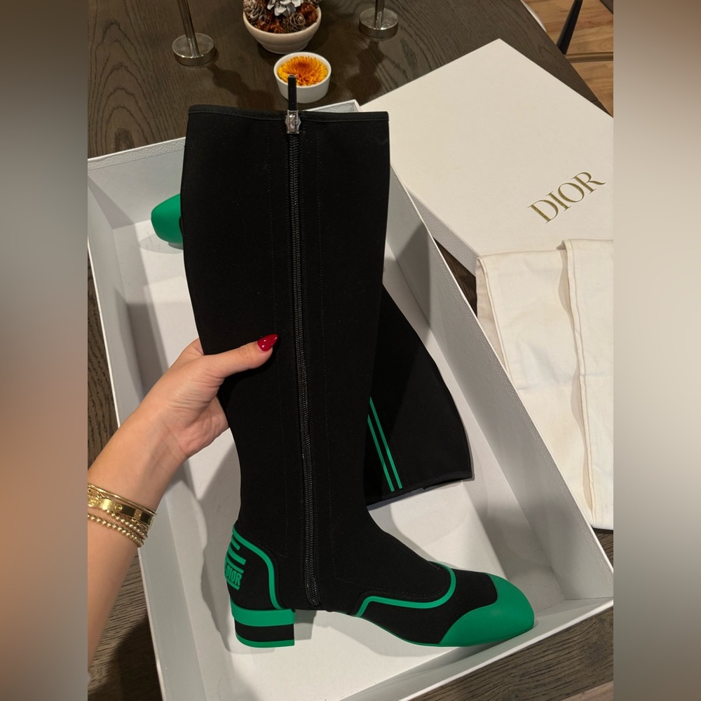 Brand New Christian Dior Neoprene Colorblock Pattern Boots - Picture 2 of 4